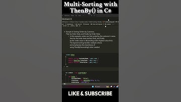 C# | .Net Tips How to Use ThenBy() for Advanced Sorting in C# #shorts #csharp #coding #programming