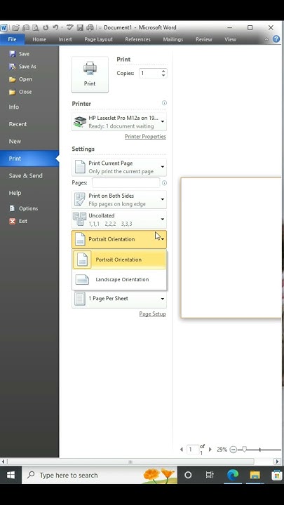 how-to-print-landscape-orientation-in-ms-word-youtube