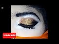 Golden eyeshadow makeup tutorial❤ #EyeMakeup#GlamEyeMakeup#GoldenEyeMakeup#GoldGlitter#BrownGelLiner