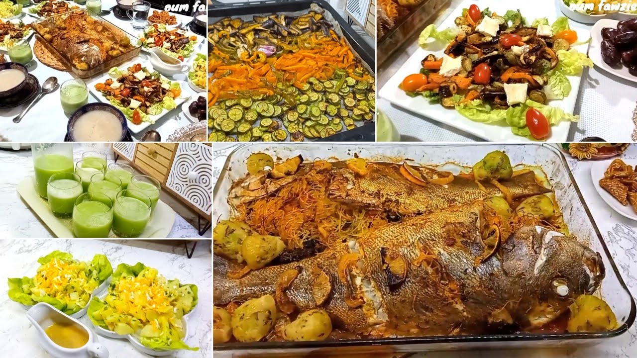 اقتراحات اليوم بدون معجنات 👌 سمك ميلو معمر بالشعرية الصينية واروع سلطة خضار مشوية👌 وعصير الخيار