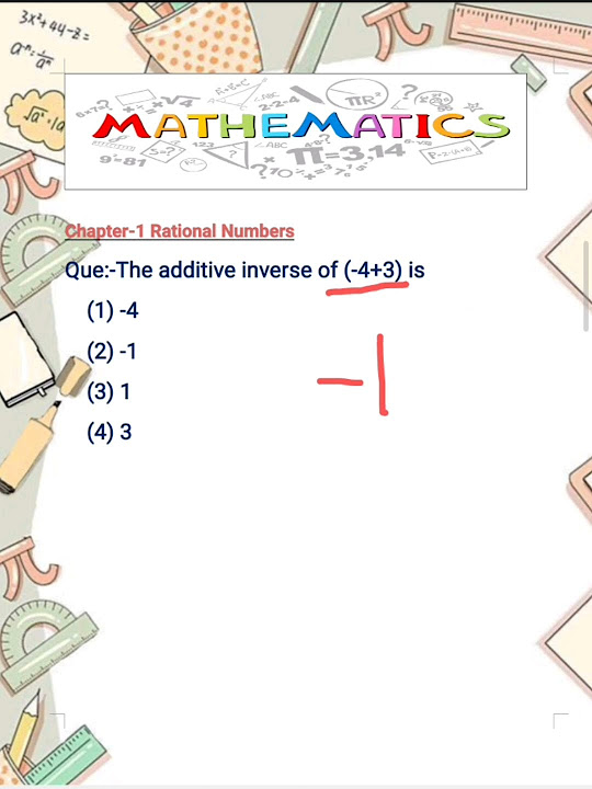 How to understand the additive inverse of 4 3 class 8 rational