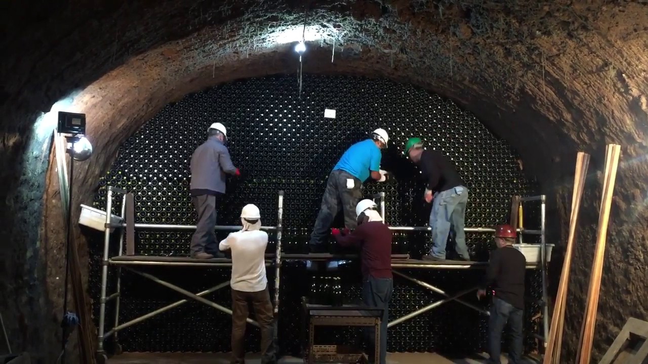 Sparkling Wine. How to Stack 2.6 million bottles:  Schramsberg Bottle Stacking