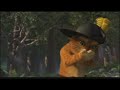 Puss in boots spits out a hairball for 10 minutes