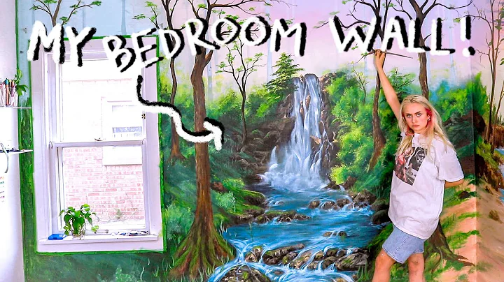 painting a fairy forest mural on my bedroom wall! ...