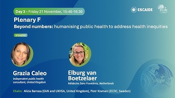 Plenary F: Beyond numbers: humanising public health to address health inequities | #ESCAIDE2025
