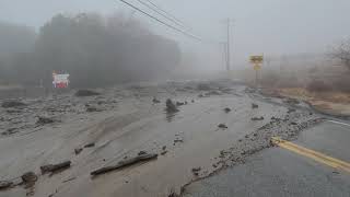 Flooding in Oak Glen CA. Birch creek goes out of it's banks on Potato cyn rd