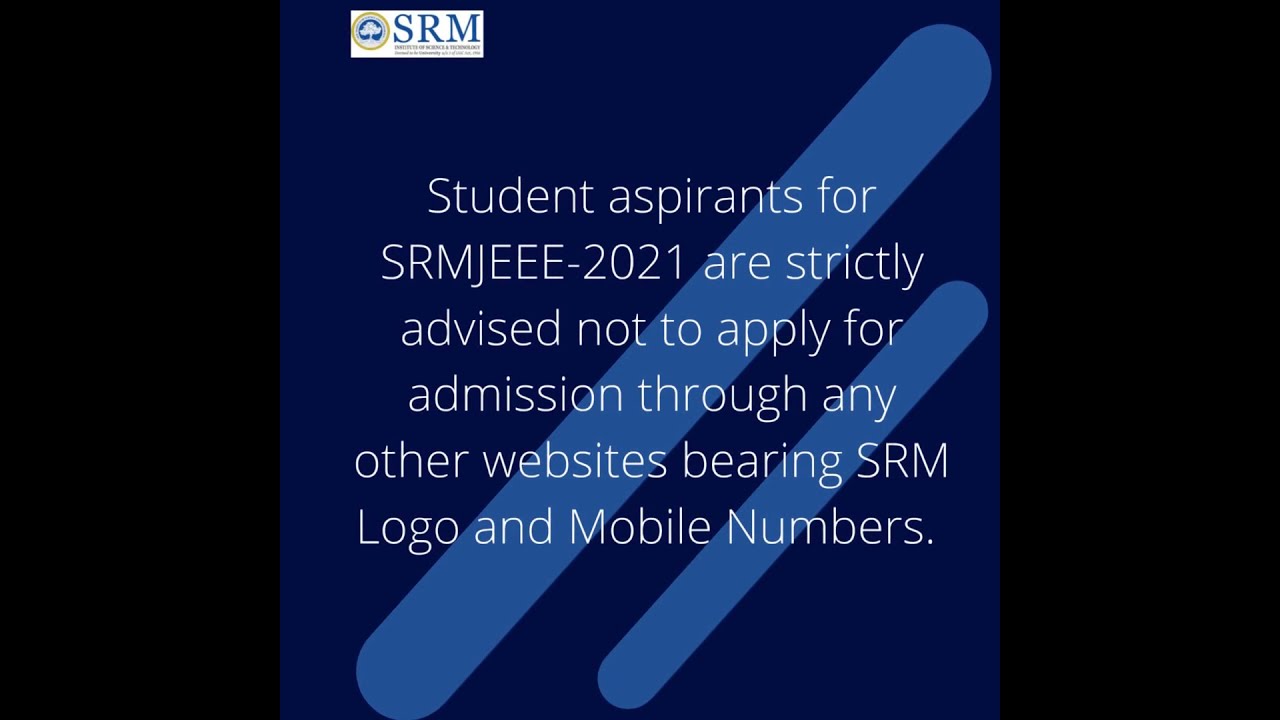 Important notice-SRMJEEE 2021