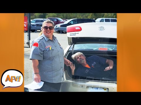 Watch Her SCREAM at this Trunkful of FAIL! ? | Funniest Pranks & Fails | AFV 2022
