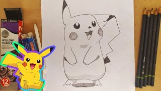 رسم سهل | تعليم رسم بيكاتشو خطوة بخطوة | رسومات سهلة بقلم الرصاص | بوكيمون Pokémon