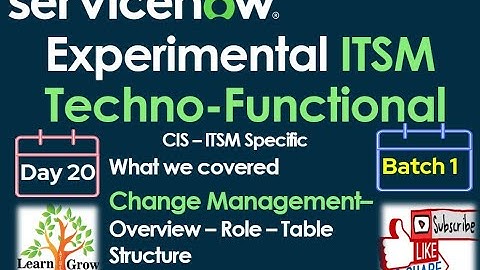 ITSM Batch 1 | Day 20 | Change Management  - Role - Table Overview #Shorts #Short