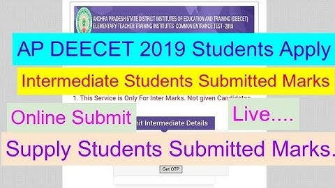 AP DECET 2019 Intermediate Students Subimitted Marks Apply
