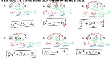 Algebra 1, 7.2:  Multiplying Polynomials