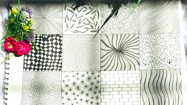 9/100 day || 12 Zentangle pattern || Doodle art || zen doodle art