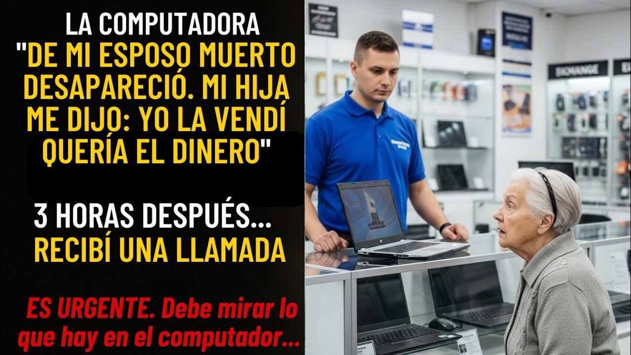 Mi hija vendió la computadora de mi esposo fallecido… y el comprador me llamó aterrorizado