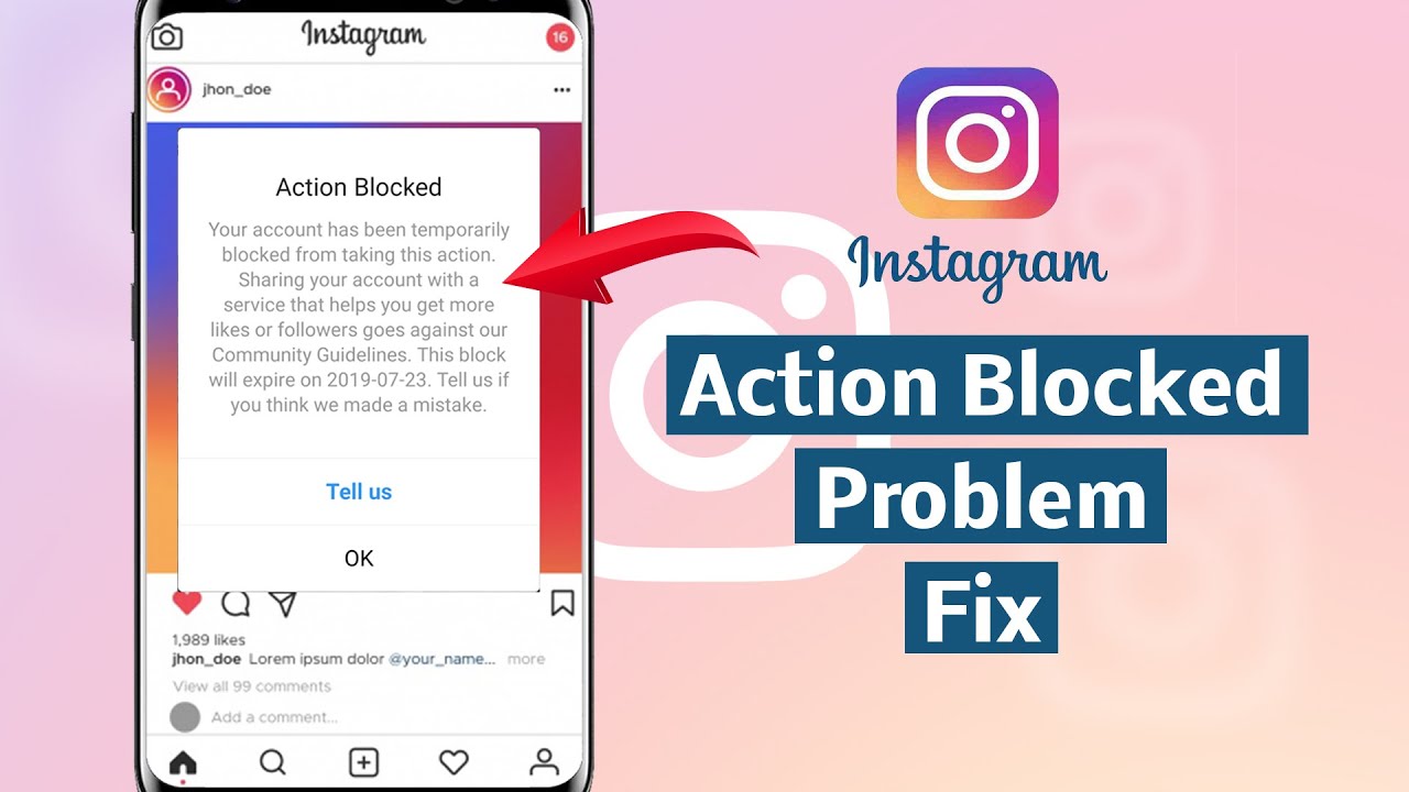 How To Fix Instagram Account Action Blocked Problem Temporarily. 
