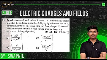 Two electrons each are fixed at a distance 