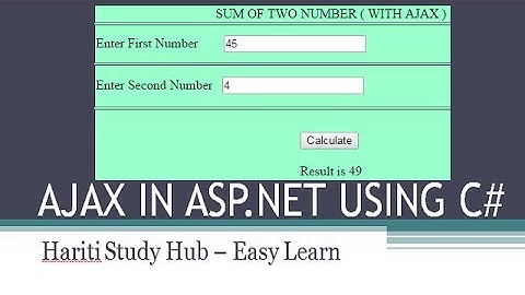 What is AJAX Technology in Asp.Net Using C# with Example | Hindi | Learn Online Classes