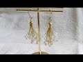 簡単かわいい♪ワイヤーを ねじって作る小枝ピアス　 How to make twig earrings with lots of beads.