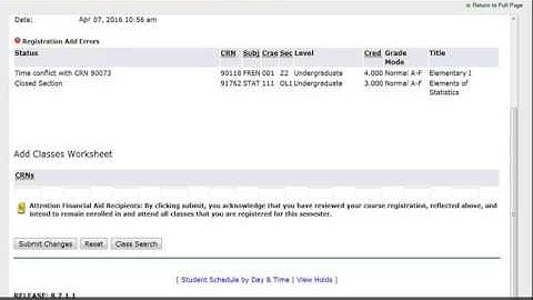 Registering for Courses