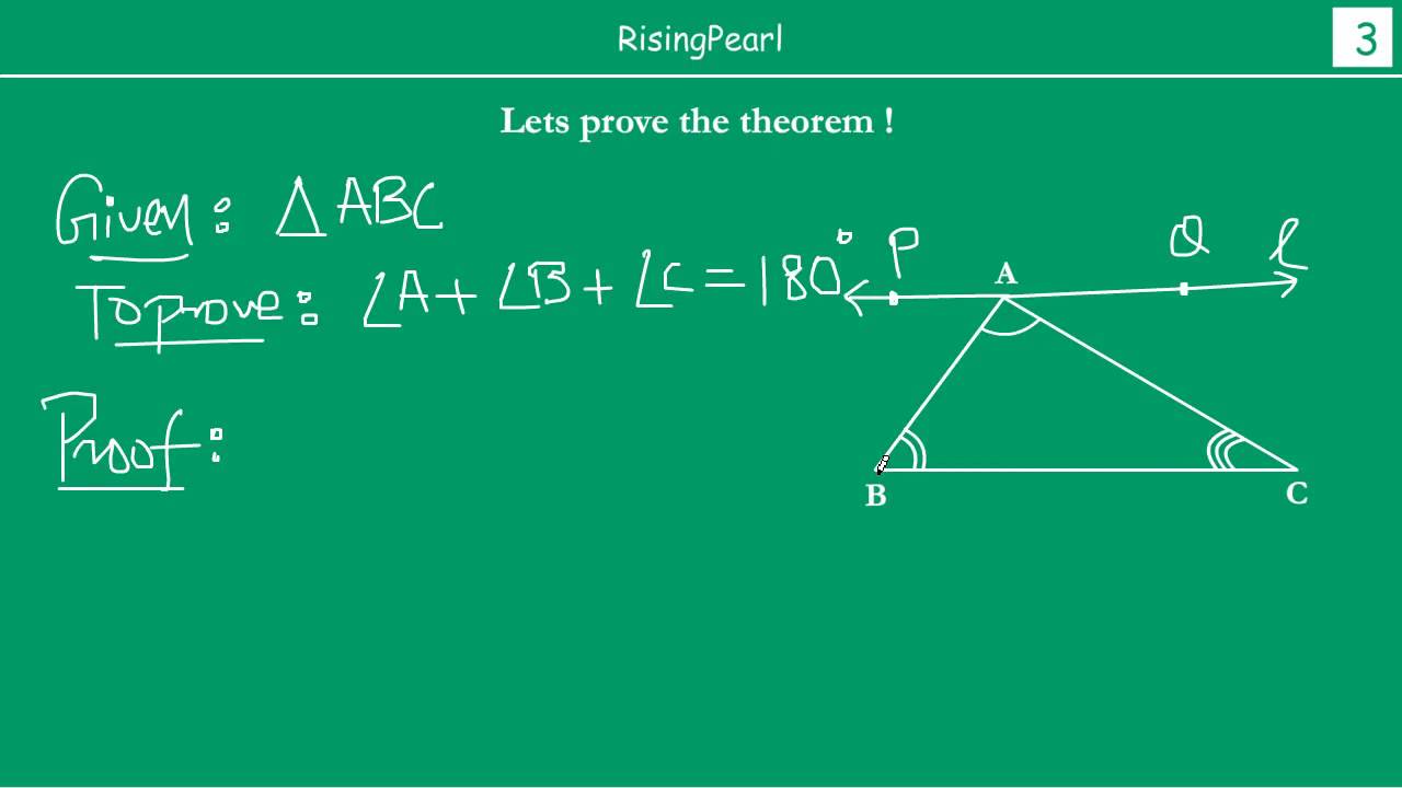 Sum Of The Angles Of A Triangle Is 180 Theorem