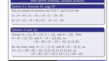 Section 2.2, part 8 More proofs with Cartesian products