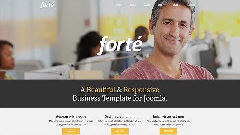 Forte - A Premium Joomla Template - Introduction Video Tutorial