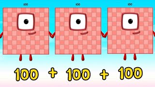 ADDING GIANT NUMBERBLOCKS BY 100 | ADDITION | LEARN TO COUNT hello george