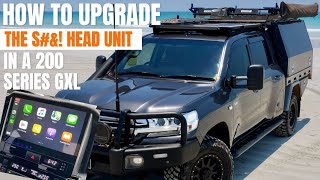 How to change the CRAPPY head unit in a 200 series GXL Landcruiser..DIY install new 10 inch screen