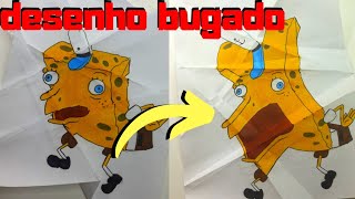 BOB ESPONJA NA FOLHA DOBRADA como fazer