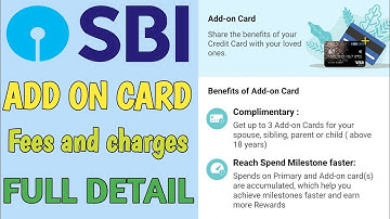 SBI ADD ON CARD fees and charges II SBI add on card details