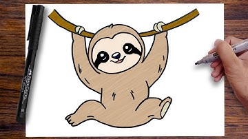 How To Draw SLOTH Easy Step-by-step Drawing Tutorial