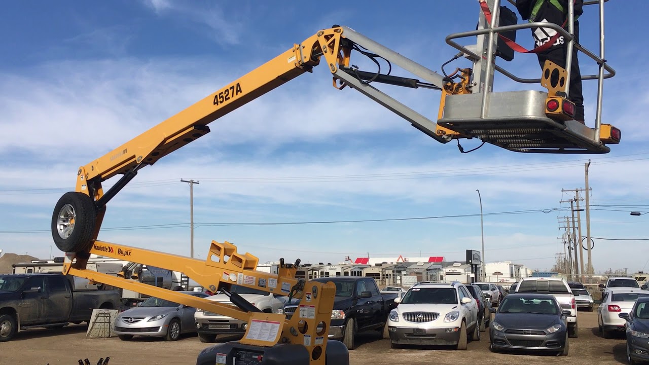 2011 Haulotte 4527A Electric Tow Behind Boom Lift YouTube