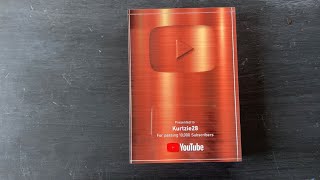 Bronze Youtube Play On For 10,000 Subscribers Thank You