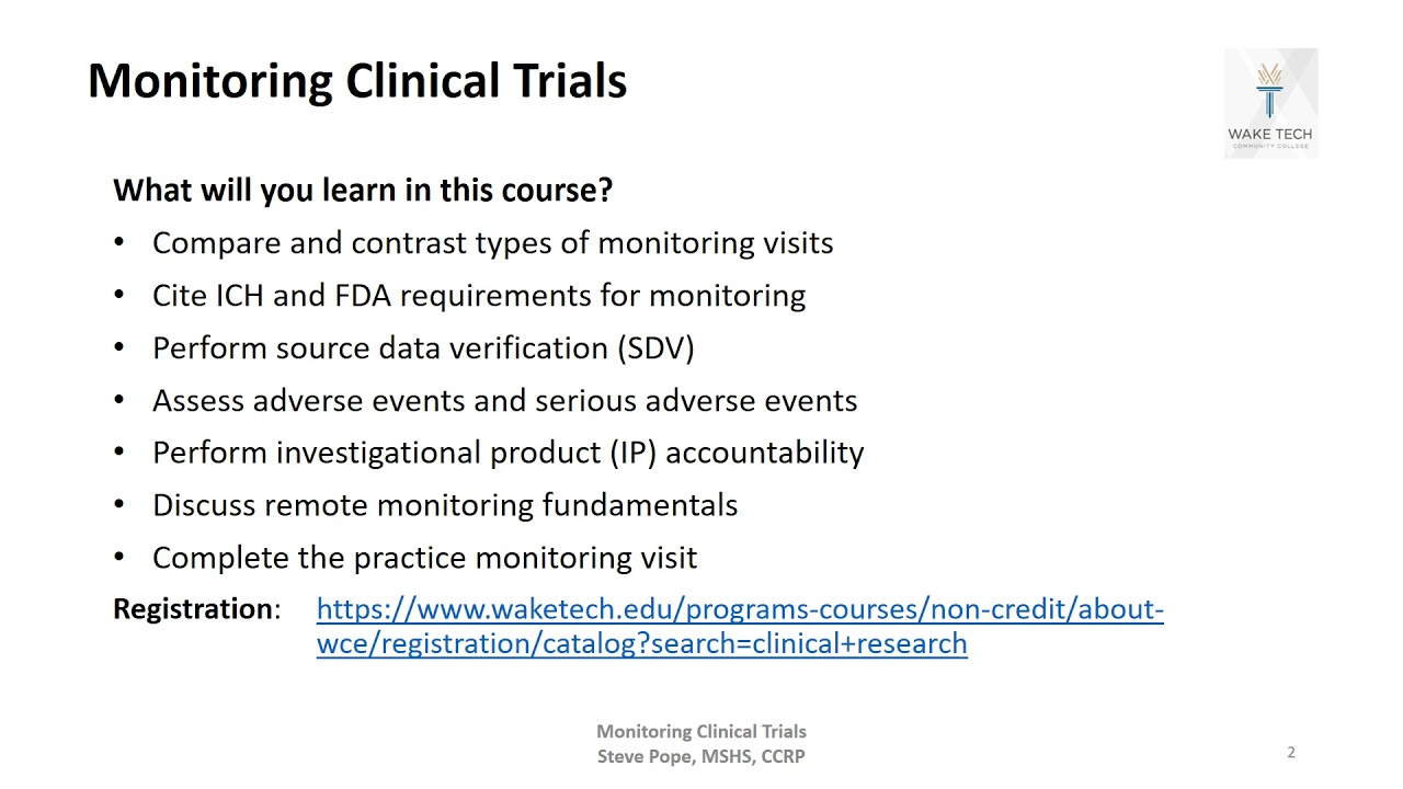 clinical research monitoring definition