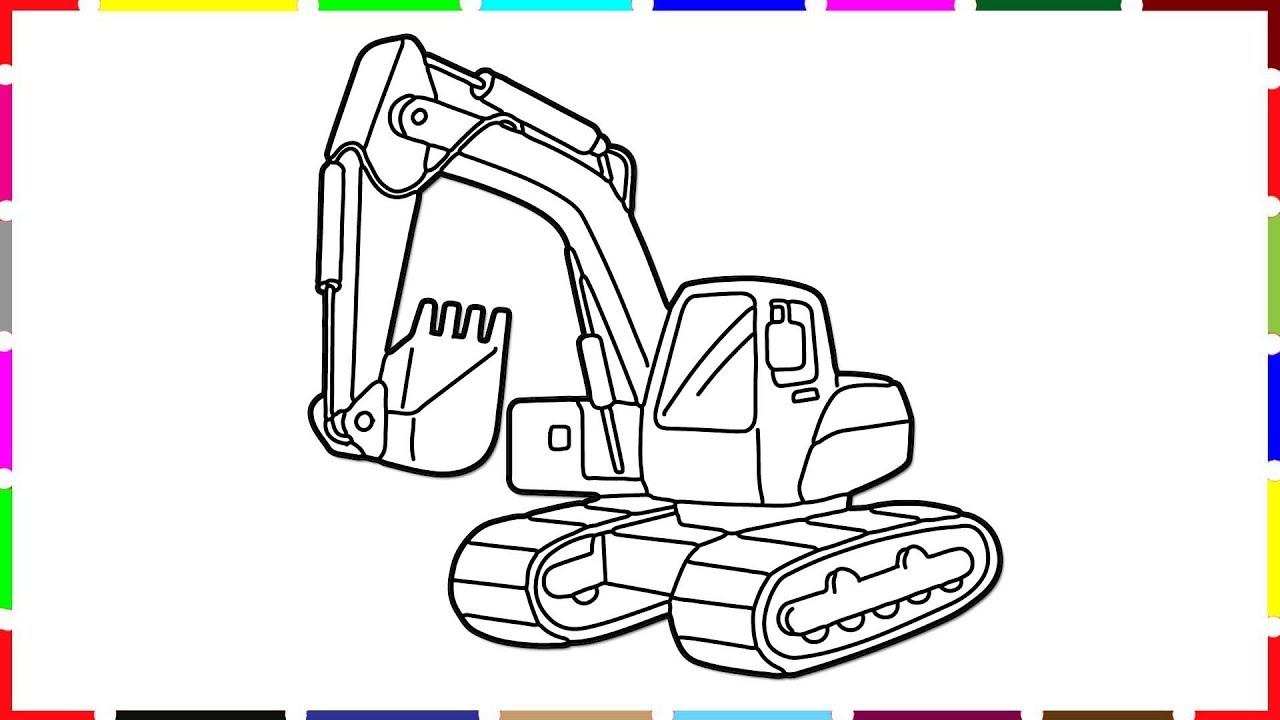 excavator truck coloring pages for kids, Drawing & excavator Truck