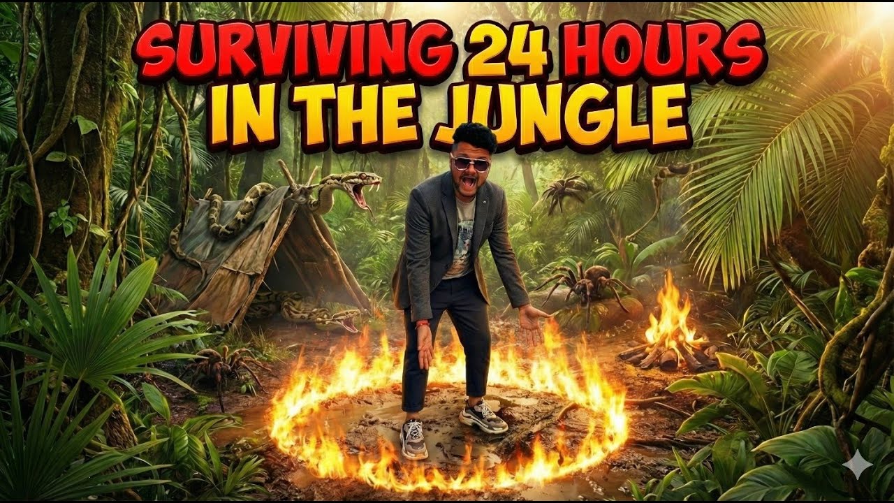 Surviving 24 Hours In The Most Dangerous Jungle #challenge - YouTube
