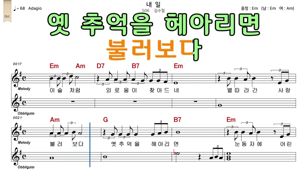 내일 김수철 악보와노래