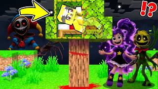 ¡Me ESCONDO de POPPY PLAYTIME 5 en una BASE ÁRBOL SECRETA! 🌳😂 MINECRAFT ESCONDITE