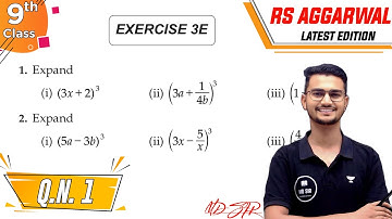 Rs Aggarwal Class 9 | Exercise 3E Q. 1 | Chapter 3 Factorisation of Polynomials | Md Sir Class 9