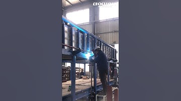 The video shows an important production process of direct cooling block ice machine, welding.