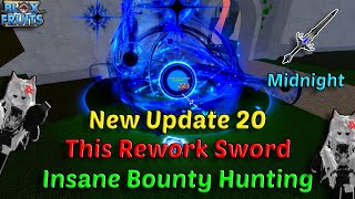 This Rework Sword Insane Midnight Blade Combo + God Human + Portal | Blox Fruits Bounty Hunting 30M