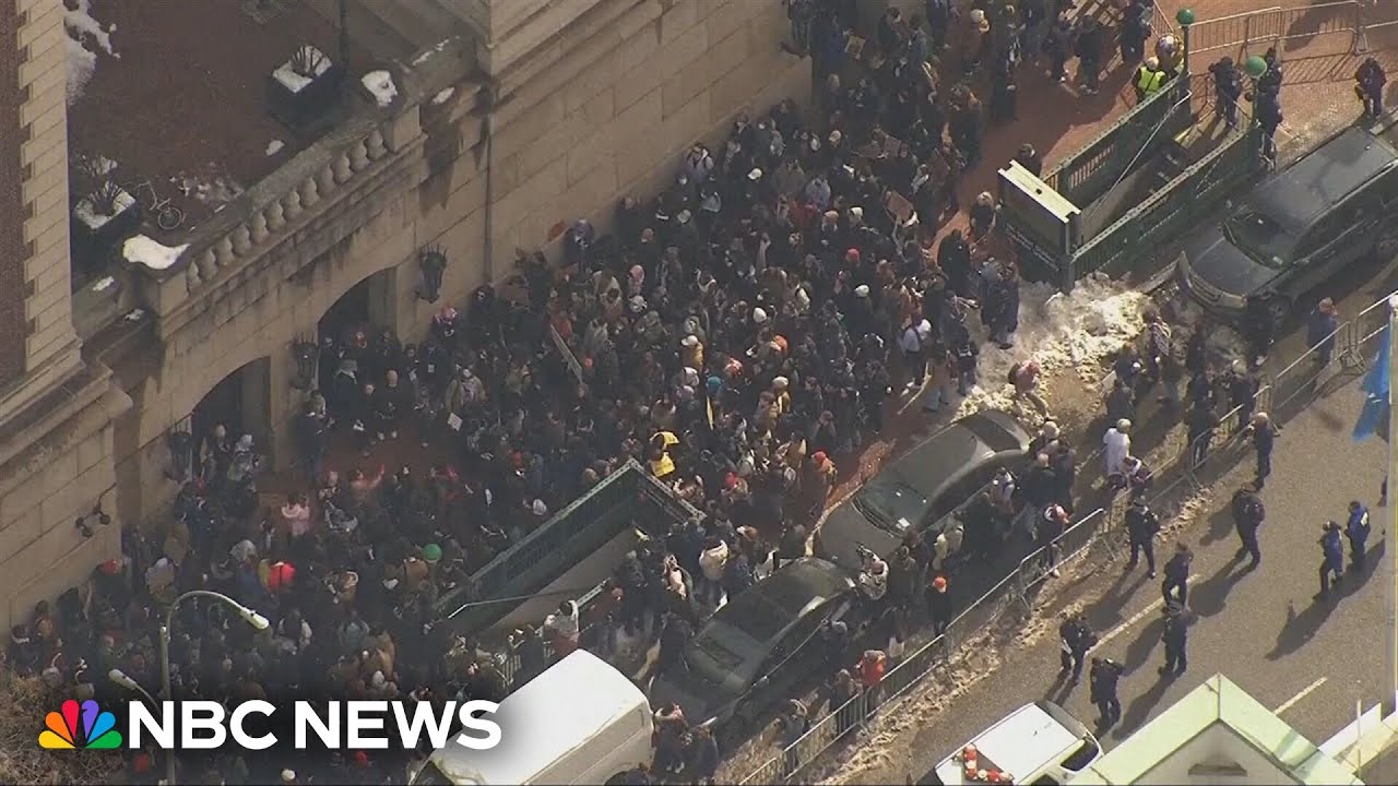 Protests underway at Columbia University after student detained by ICE
