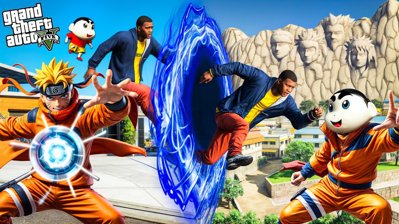 Franklin & Shinchan Enter Naruto’s World! ⚡ Epic Battle in GTA 5!