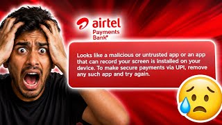 Airtel Looks like a malicious or untrusted app or an app that can record your screen is installed  screenshot 1