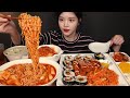 SUB)분식 파티!🥳 라볶이 쫄면 돈까스에 오므라이스 떡만두국까지 김밥천국 먹방 리얼사운드 Various Korean Bunsik Meal Mukbang