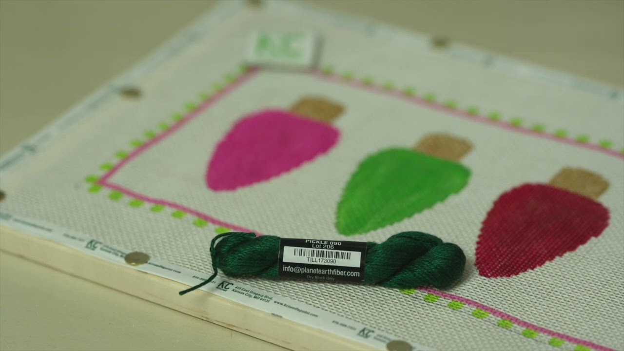 Lightbulb Virtual Needlepoint Class: Dark Green Lightbulb