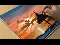 Sunset Seascape Painting / Acrylic Painting for Beginners