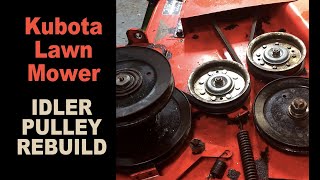 Kubota Mower Deck Belt Replacement and Idler Pulley Rebuild : T1670 Lawn Tractor