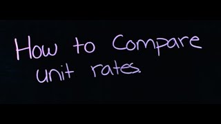 Comparing Unit Rates