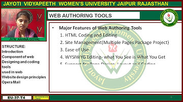 Jayoti Vidyapeeth - Faculty of Engineering and Technology - Web Authoring tools